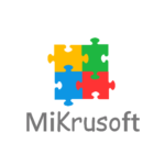 4 puzzle pieces together forming "MiKrusoft" logo